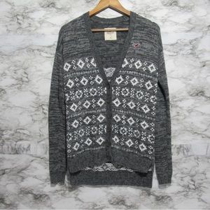 Hollister Gray Cardigan Size Medium